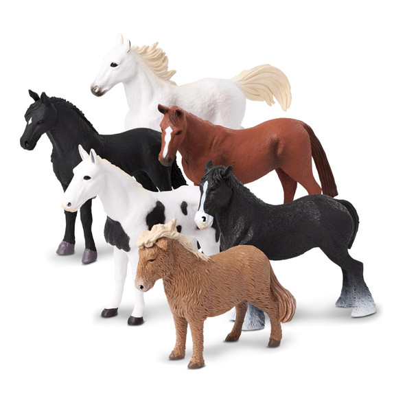 Terra By Battat 6 Pieces 6Inch Horse Figurines Horse Toy Set Realistic Plastic Animal Figurines Collectible For 3+ Years Party Decorations and Playtime