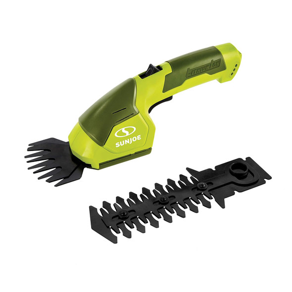 Sun Joe HJ605CC Cordless 2-in-1 Grass Shear + Hedge Trimmer w/Extension Pole, Green & Fiskars Gardening Tools: Bypass Pruning Shears, 5/8- Plant Clippers (91095935J)