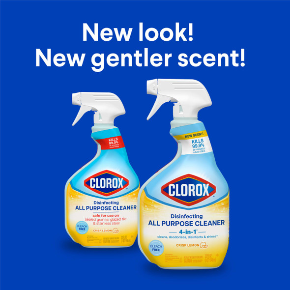 Clorox Disinfecting All Purpose Cleaner, Bleach Free, Crisp Lemon, 32 Fluid Ounces