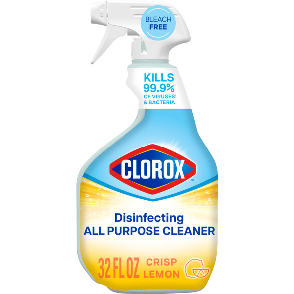 Clorox Disinfecting All Purpose Cleaner, Bleach Free, Crisp Lemon, 32 Fluid Ounces