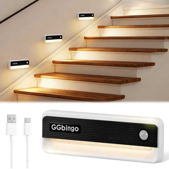 Motion Sensor Lights Indoor, Rechargeable Motion Activated Night Light, 3 Colors | 2 Modes Stick On Lights for Stairway, Stair, Bedroom, Hallway, Kitchen, Cabinet, Closet