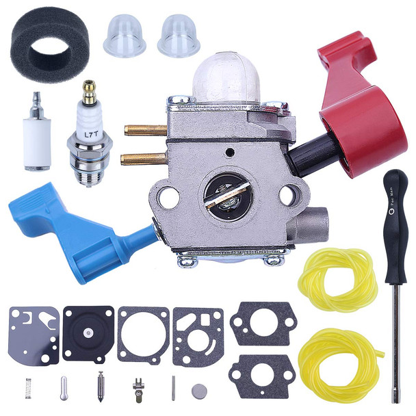 Adefol C1U-W12A Carburetor for Poulan FL1500 FL1500LE 952711486 Craftsman with Adjusting Tool Air Fuel Filter Line Tune Up Kit Gas Leaf Blower 530071629 C1U-W12B