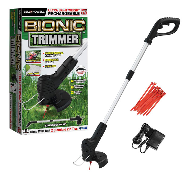 Bell+Howell Bionic Trimmer Handheld, Cordless Rechargeable Garden Grass and Weed String Cutter with Detachable Head for Portable use As Seen On TV