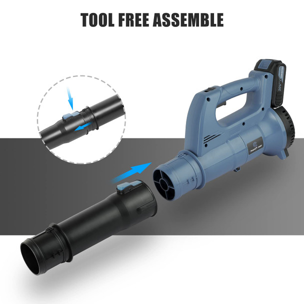 Cordless Leaf Blower, 20V Lawn Blower with 2 Batteries, Dual-Speed Settings, Quick Installation and 2-Section Tube Design, Charger Included, C P CHANTPOWER