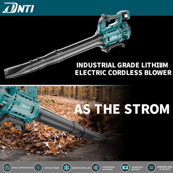 DNTI 462 cfm Brushless Electric Cordless Leaf Blower Adjustable Speed Control Cordless Leaf Blower for Lawn Care and Garden Work 20V 4.0Ah Battery & Fast Charger