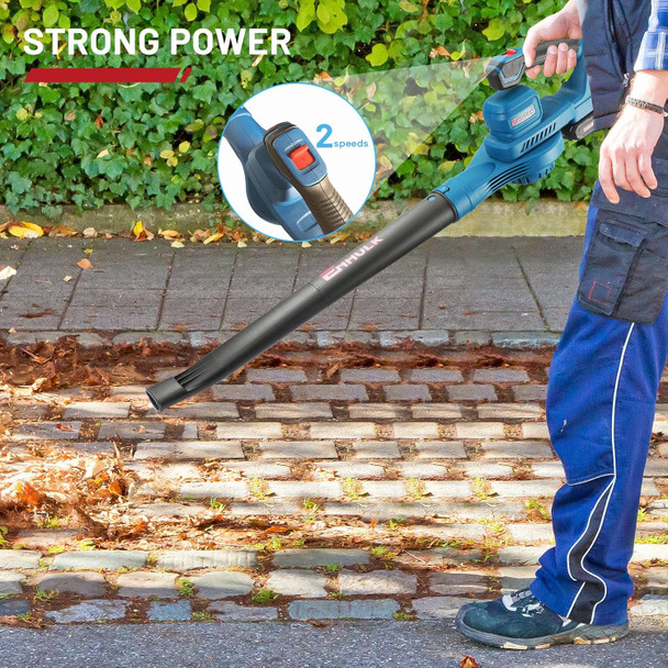 Enhulk Cordless Leaf Blower, 20V Leaf Blower 160MPH Max 2 Speeds, 2 Adjustable Tubes, Lightweight Portable Blower for Cleaning Leaf, Dust, Debris, Patio, Car, Porch (Battery Charger Included)