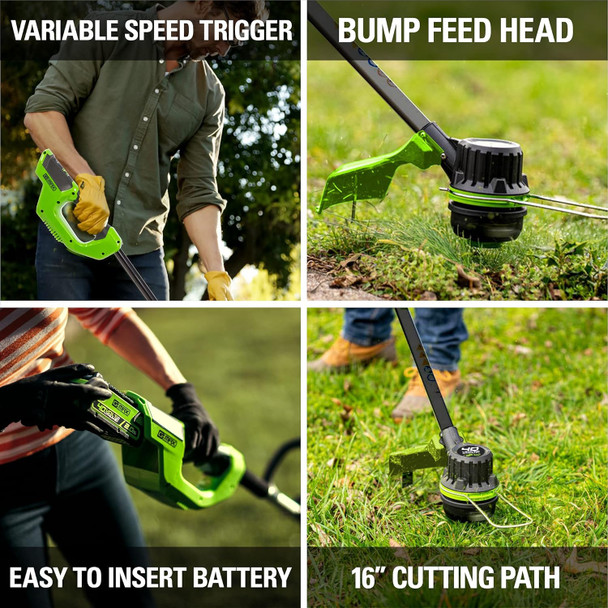Greenworks 40V Cordless Jet Blower and 8.5 inch Cordless Pole Saw Combo Kit, 2Ah Battery and Charger Included