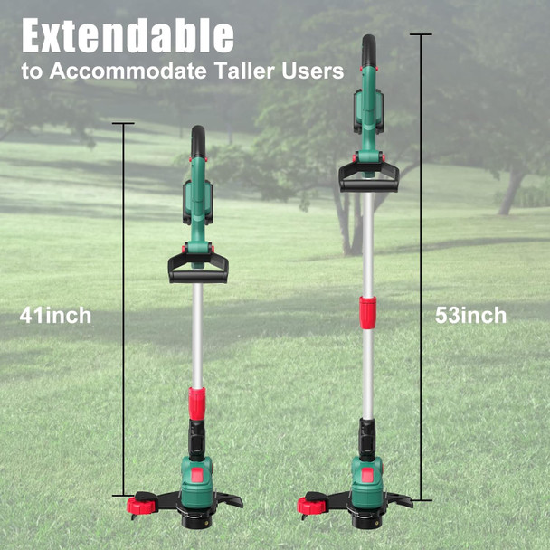 20V Grass Trimmer / Battery Weed Eater, HYPERECHO Auto-Feed Lines Cordless Grass Trimmer with 10 inch Cutting Diameter, Handle and Height Adjustable Weed Eater, 2.0Ah Battery and Fast Charger 20V Grass Trimmer / Battery Weed Eater, HYPERECHO Auto-Feed Lines Cordless Grass Trimmer with 10 inch Cutting Diameter, Handle and Height Adjustable Weed Eater, 2.0Ah Battery and Fast Charger