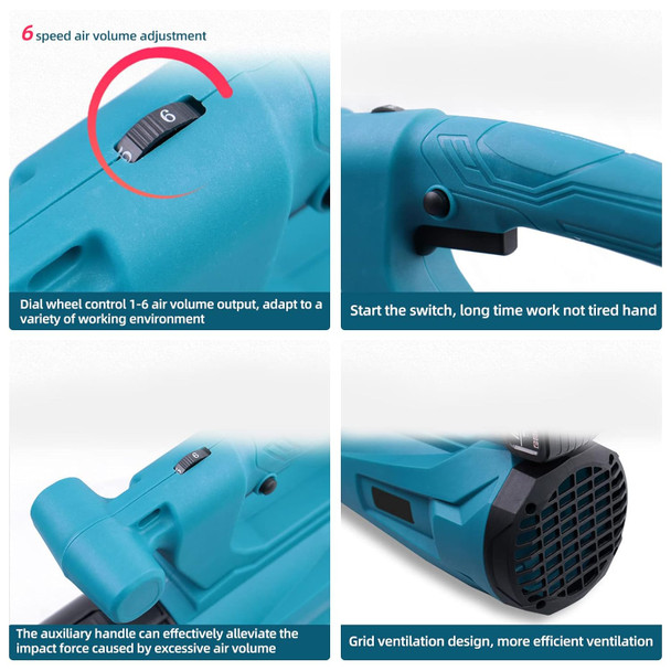 Electric Cordless Leaf Blower,460CFM 6-Gear Wind Speed Regulation, Lightweight Leaf Blower Cordless With Battery And Charger For Lawn Care, Patio, Blowing Leaves And Snow Electric Handheld Leaf Blower Electric Cordless Leaf Blower,460CFM 6-Gear Wind Speed Regulation, Lightweight Leaf Blower Cordless With Battery And Charger For Lawn Care, Patio, Blowing Leaves And Snow Electric Handheld Leaf Blower