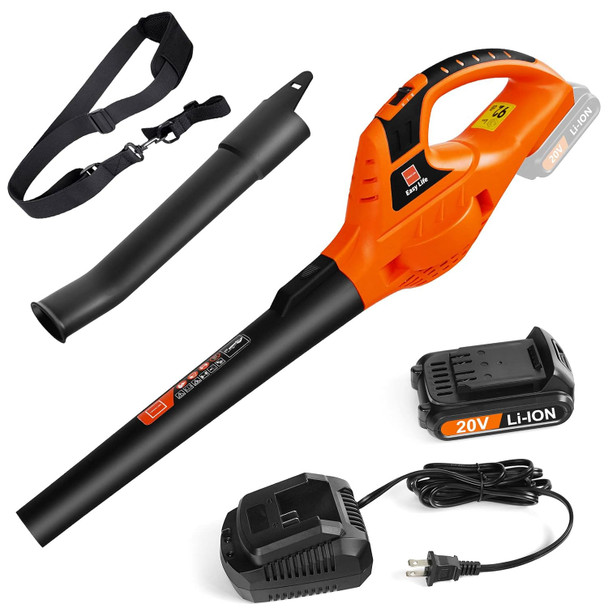 Leisch Life Cordless Leaf Blower with 2.0Ah Battery & Fast Charger+Cordless Leaf Blower Straps