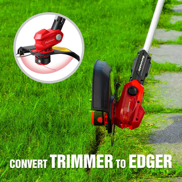 PULITUO 20V Li-Ion Cordless String Trimmer, Auto Feed Thread Weed Wacker with 12 INCH Cutting Diameter, Height Adjustable Cordless Edger Trimmer for Garden and Yard PULITUO 20V Li-Ion Cordless String Trimmer, Auto Feed Thread Weed Wacker with 12 INCH Cutting Diameter, Height Adjustable Cordless Edger Trimmer for Garden and Yard