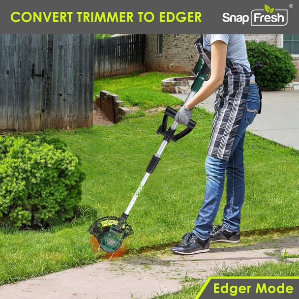 SnapFresh Cordless String Trimmer - Electric Trimmer Battery Powered, 20V Weed Eater with Battery & Charger, Weed Trimmer for Multi-Angle Adjustment Cutting, Lightweight Lawn Trimmer for Mowing SnapFresh Cordless String Trimmer - Electric Trimmer Battery Powered, 20V Weed Eater with Battery & Charger, Weed Trimmer for Multi-Angle Adjustment Cutting, Lightweight Lawn Trimmer for Mowing