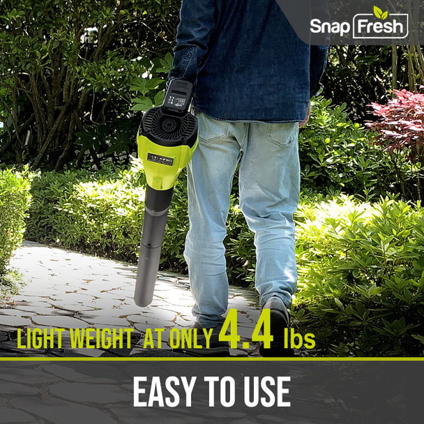 Cordless Blower & Vacuum - SnapFresh 2 in 1 Electric Blower with 4.0Ah Lithium Battery & 2h Fast Charger, 20V Handheld Vacuum Sweeper with Bag for Small Trash, Car, Dust, Pet Hair, Corner Cleaning