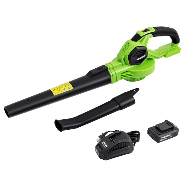 TODOCOPE 20V Cordless Leaf Blower with Battery and Charger, Electric Leaf Blower Vacuum, Battery Leaf Blower Cordless for Lawn, Variable Speed, Lightweight, Quick Charge, Green, (TDC-CB20) TODOCOPE 20V Cordless Leaf Blower with Battery and Charger, Electric Leaf Blower Vacuum, Battery Leaf Blower Cordless for Lawn, Variable Speed, Lightweight, Quick Charge, Green, (TDC-CB20)
