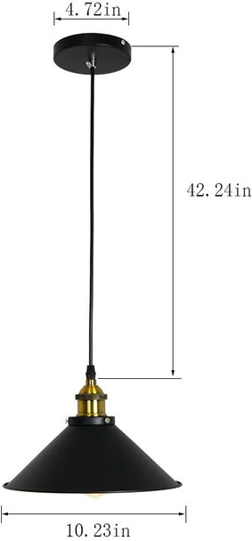 Industrial Edison Kitchen Pendant Light 3-Pack Antique Brass Hanging Lighting Fixture For Dining Room Restaurant Bar(Black) By