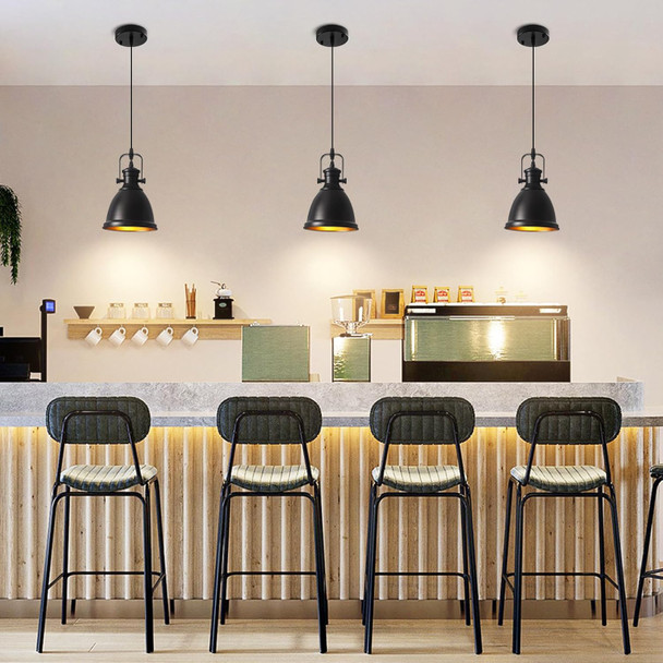 Black Vintage Pendant Light Fixture, Mini Pendant Lights Kitchen Island, Farmhouse Pendant Light With Metal Shade, 6.5In, Adjustable, 3 Light Modern Pendant Light For Dining Room, Sink, Bar