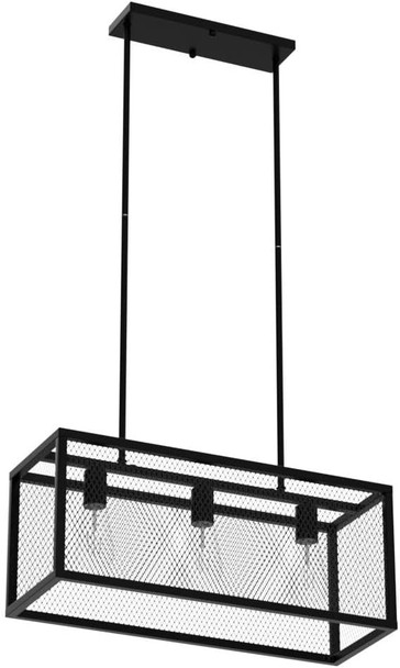 Depuley Industrial Kitchen Island Light Fixture, 3-Light Farmhouse Chandelier, Adjustable Metal Mesh Pendant Light For Dining Room, Living Room, Bar, Restaurant, E26 Bulbs Included, Ul Listed