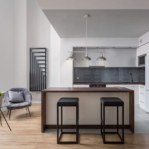 Design House 520379 Kimball Industrial Farmhouse 3-Light Indoor Pendant With Metal Shades For Kitchen Dining Room Bar Island, Galvanized Paint