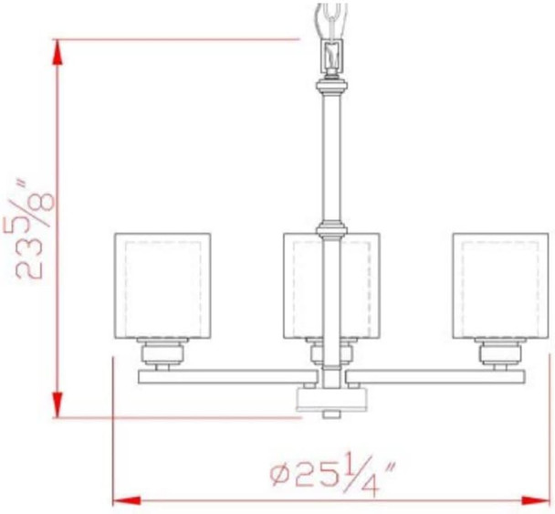 Design House 567206 Oslo Traditional 3-Light Indoor Dimmable Chandelier With Double Glass Shades For Entryway Foyer Dining Room, Satin Nickel