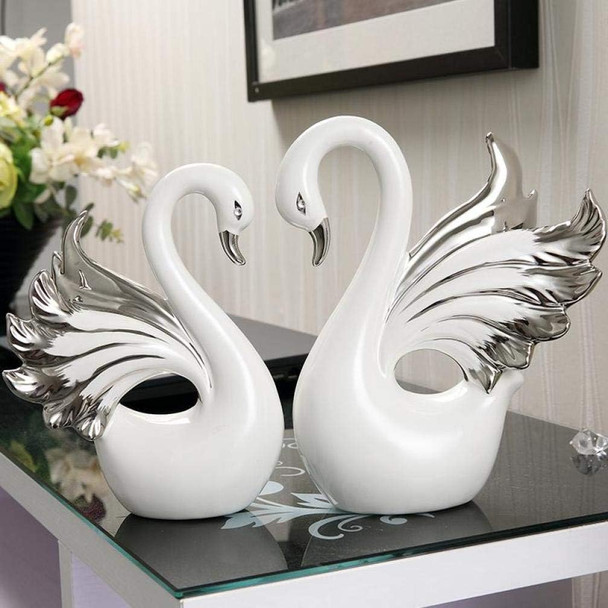 Statue Swan Sculpture Ceramic Ornaments Figurine Home Furnishing Decoration Sculptures