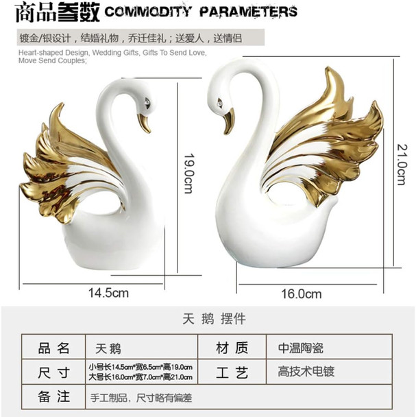 Statue Swan Sculpture Ceramic Ornaments Figurine Home Furnishing Decoration Sculptures