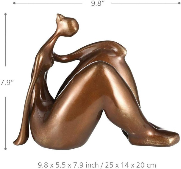 Fiber Glass Sculpture Chubby Lady Thinking Artwork Woman Interior Modern Figurine For Office Home Decoration