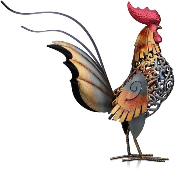 Metal Sculpture Handmade Carved Iron Rooster Home Decor Animal Iron Art Gift For Indoor Furnish Desktop Statue