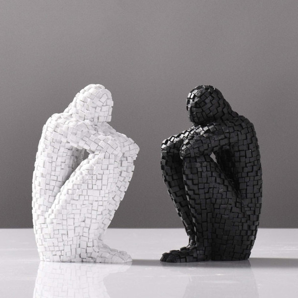 Abstract Statue Frp Figurine Thinker Style Sculpture Collectible Home Office Desktop Decor Ornament