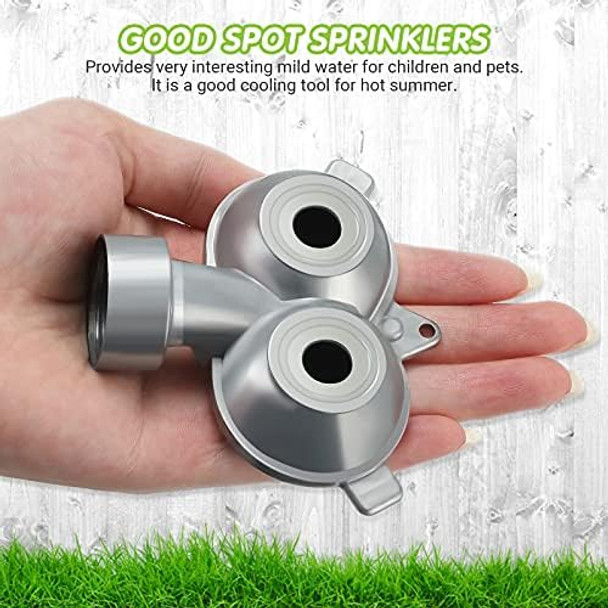 Honoson 4 Pieces Circle Pattern Twin Spot Sprinkler Metal Lawn Garden Rotating Water Spray Sprinkler 360 Degree for Small Lawn  Silver Honoson 4 Pieces Circle Pattern Twin Spot Sprinkler Metal Lawn Garden Rotating Water Spray Sprinkler 360 Degree for Small Lawn  Silver