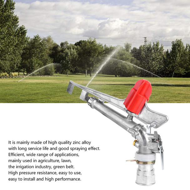 Yosoo Farmland Irrigation Sprinkler  1.5 Inch DN40 Female Thread Rocking Arm Sprinkler  for Lawn The Irrigation Industry Green Belt