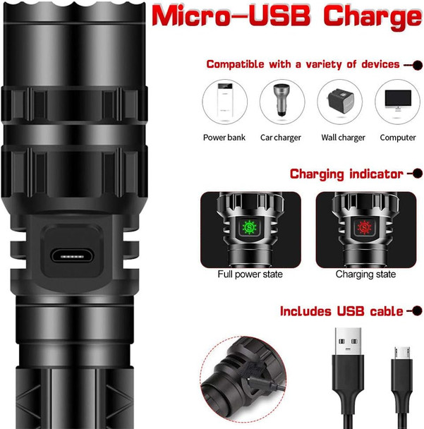 ULTRAFIRE High Lumens Rechargeable Flashlight with Holster, UFB26 and Car Charger Included -1000 Lumens, 5modes, IPX 65 Water-Resistant LED Torch Light for Emergency UF-1102