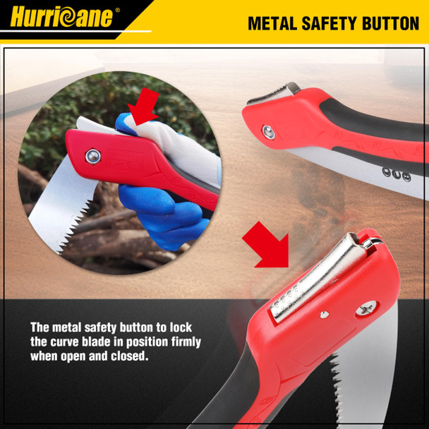 HURRICANE Folding Hand Saw, 10 Inch Pruning Saw, Hand Saw for Wood Cutting, Camping Tree Saw with SK5 Curved Blade, Triple-cut Razor Teeth, Outdoor Portable Saw for Tree Trimming, Gardening, Hiking HURRICANE Folding Hand Saw, 10 Inch Pruning Saw, Hand Saw for Wood Cutting, Camping Tree Saw with SK5 Curved Blade, Triple-cut Razor Teeth, Outdoor Portable Saw for Tree Trimming, Gardening, Hiking