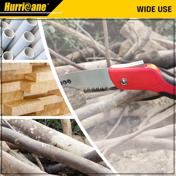HURRICANE Folding Hand Saw, 10 Inch Pruning Saw, Hand Saw for Wood Cutting, Camping Tree Saw with SK5 Curved Blade, Triple-cut Razor Teeth, Outdoor Portable Saw for Tree Trimming, Gardening, Hiking HURRICANE Folding Hand Saw, 10 Inch Pruning Saw, Hand Saw for Wood Cutting, Camping Tree Saw with SK5 Curved Blade, Triple-cut Razor Teeth, Outdoor Portable Saw for Tree Trimming, Gardening, Hiking