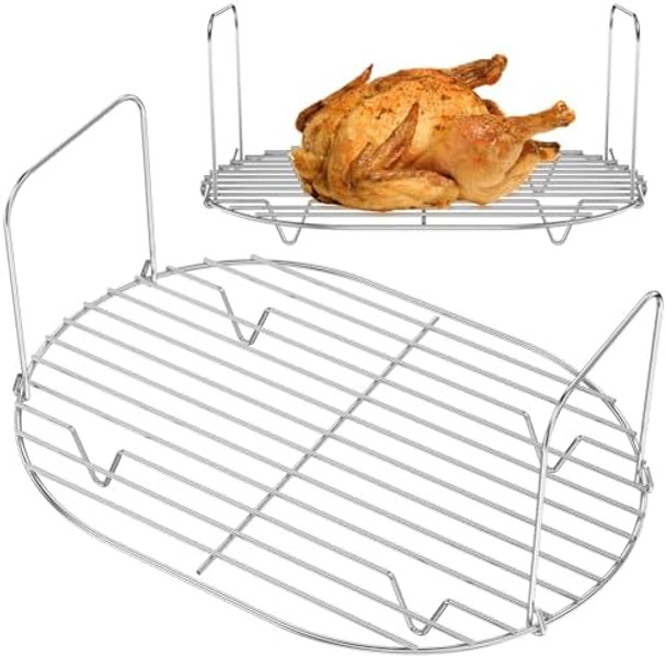 2Pcs Steam And Roast Rack For 8.5Qt Slow Cookerslow Cooker Rack With Handle 304 Stainless Steel Roasting Steaming Rack Slow Cooker Pot Rack For Mc1000 Mc1001 Mc1010 Series
