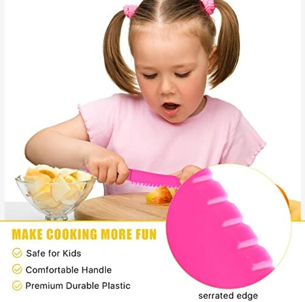 20 Pcs Kids Knife Set With Cutting Board Plastic Child Safe Knives For Real Cooking Serrated Edges Toddler Knife Children Chopping Board Kid Cutting Utensils For Fruit Bread Lettuce
