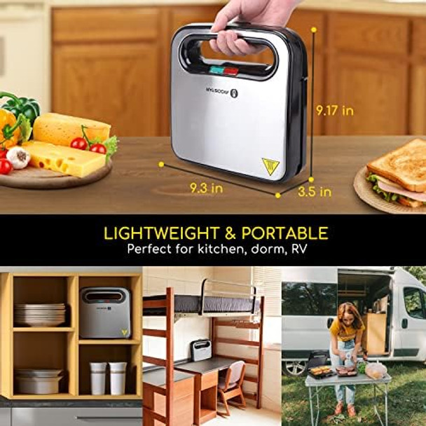 Aigostar Sandwich Maker With Non-Stick Deep Grid Surface And Aigostar 1200W Sandwich Maker With Ceramic Non-Stick Plates 3-In-1 Sandwich Press