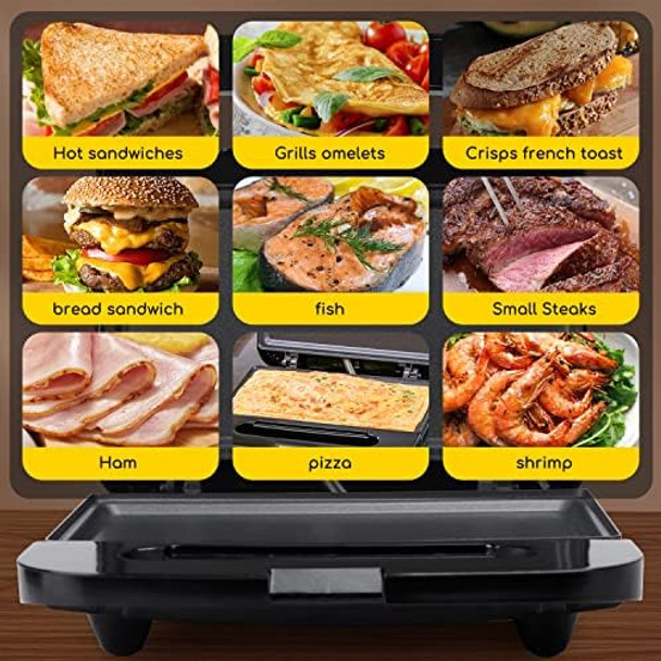 Aigostar Sandwich Maker With Non-Stick Deep Grid Surface And Aigostar 1200W Sandwich Maker With Ceramic Non-Stick Plates 3-In-1 Sandwich Press
