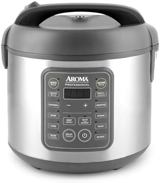 Aroma Professional Digital Rice Cooker Multicooker 4-Cup (Uncooked) / 8-Cup (Cooked) Steamer Slow Cooker Oatmeal Cooker Sts Auto Keep Warm 2 Qt Stainless Steel Exterior Arc-954Sbd