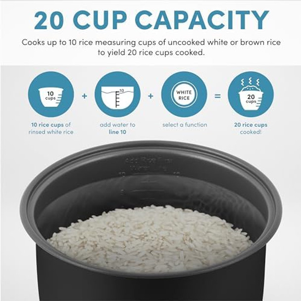 Aroma Housewares 14-Cup (Cooked) / 3Qt. Select Stainless Pot-Style Rice Cooker & Food Steamer One-Touch Operation Automatic Keep Warm Mode White (Arc-757-1Sg)