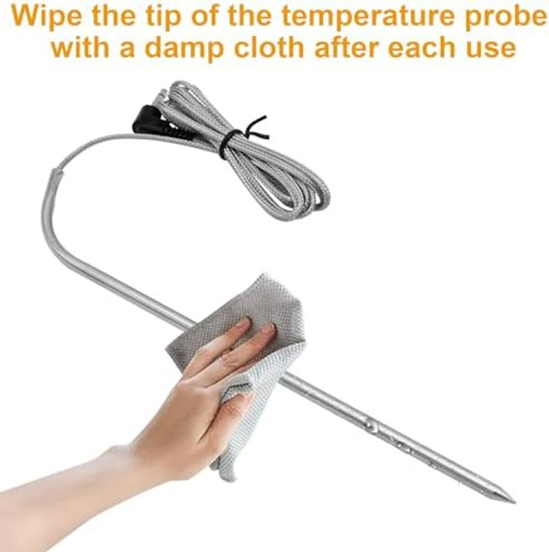 Bbq Plus Meat Thermometer Probe For Ninja Woodfire Og951 Og850 Woodfire Pro Connect Xl Outdoor Grilltemperature Probe Replacement For Ninja Og900/Og850 Series Indoor Grill 2Pcs