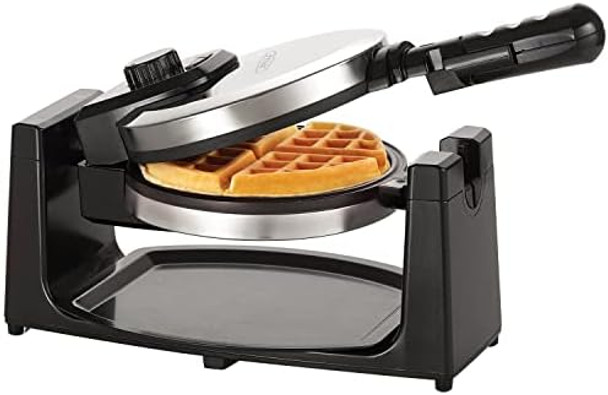 Bella Classic Rotating Belgian Waffle Maker With Nonstick Plates Removable Drip Tray Adjustable Browning Control And Cool Touch Handles Black