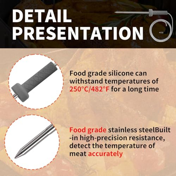 Smart Thermometer Meat Probe Compatible With Ninja Dg551 Dg651 Foodi Smart Xl 6-In-1 Indoor Grill With Air Fry Replacement For Ninja Smart Meat Probe Replace Parts Number 142Ky550