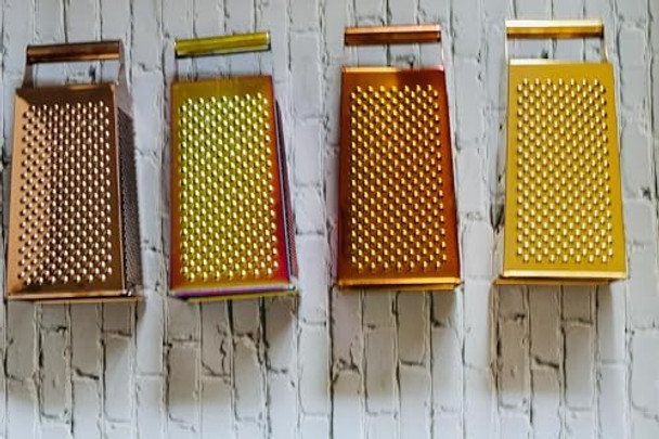 Large Stainless Steel 4 Sides Grater Slicer With Handle Multifunctional Cutter Planing For Ginger Garlic Cucumbers Carrots Cheese Potato Ergonomic Design Kitchen Gadgets Accessories Gold