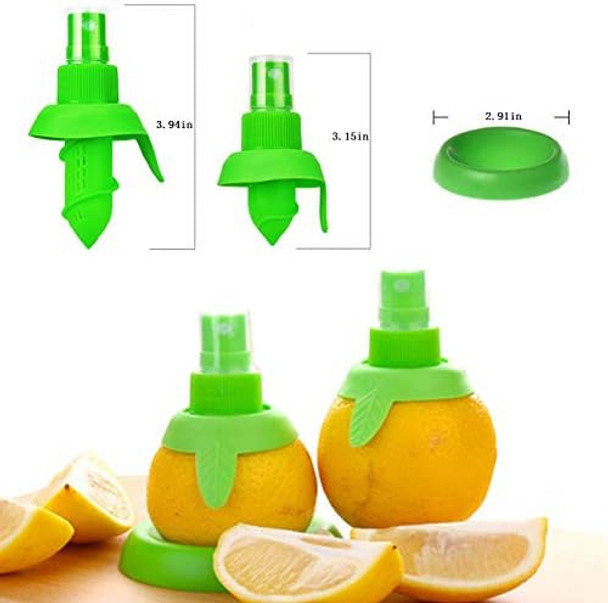 Lemon Juice Sprayer 2Pcs Manual Orange Juice Citrus Spray With Holder Plate Green Citrus Sprayer Set Lemon Squeezer For Salads Seafood Vegetables