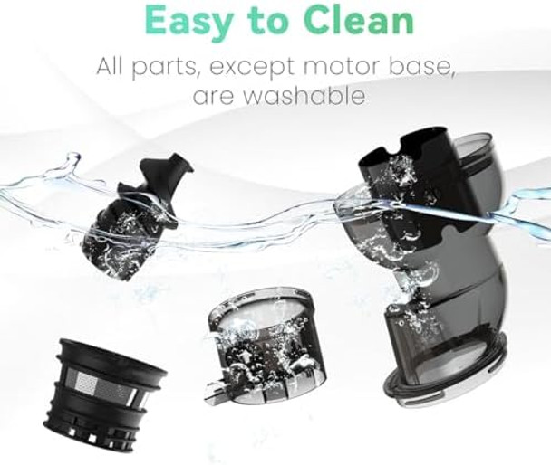 Masticating Juicer Machines 4.1-Inch(104Mm) Powerful Slow Cold Press Juicer With Large Feed Chute Electric Masticating Juicers For Vegetables And Fruits Easy To Clean With Brush