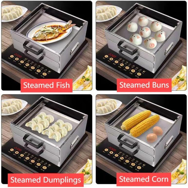 Rice Roll Steamercheung Fun Steamer2-Layer Rice Noodle Roll Steamersteamer Vermicelli Roll Steamer Made With 304 Stainless Steelrice Noodle Roll Steamerchinese Steamer