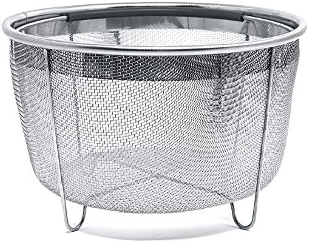 Cuisinox Stainless Steel 6 Quart Steamer Basket With Silicone Handle For Instant Pot Steaming Vegetables Fruits Eggs Meats