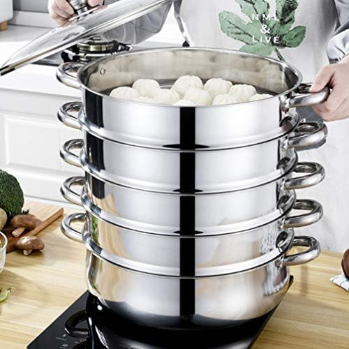 Doitool Steaming Pot Insert Stackable Stainless Steel Steamer Basket For Cooking 8.66 Inches Metal Steamer Insert Food Steamer Basket For Tamale Vegetables Dumplings