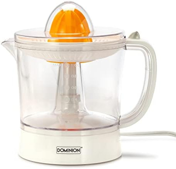 Dominion Bpa- Electric Citrus Juicer Extractor Compact Volume Pulp Control Oranges Lemons Limes Grapefruits With Easy Pour Spout 40Oz Includes Two Juicing Cones Black