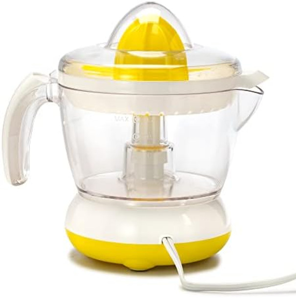 Dominion Bpa- Electric Citrus Juicer Extractor Compact Volume Pulp Control Oranges Lemons Limes Grapefruits With Easy Pour Spout 24Oz White